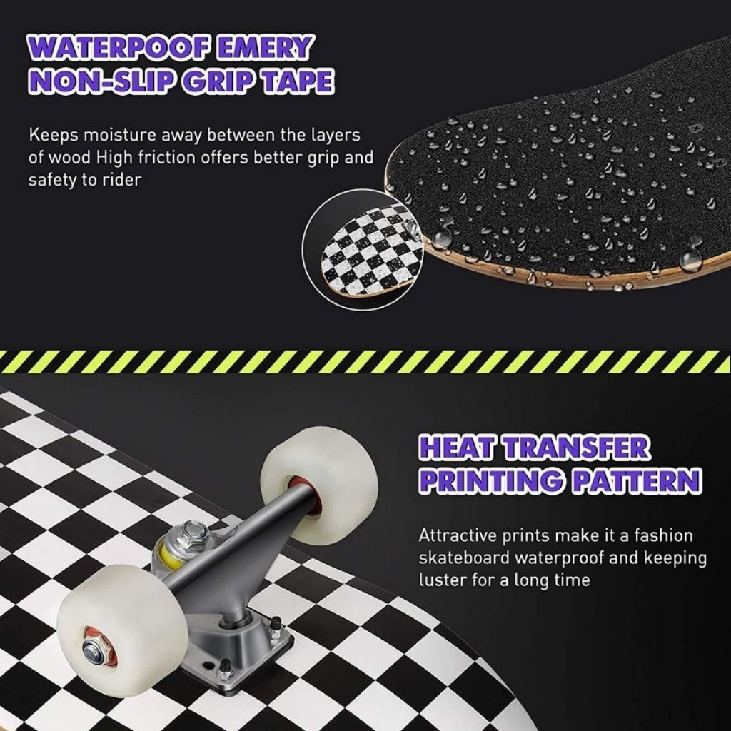 80cm Kích thước lớn Thể thao Skateboard Bề mặt nhẵn Chống mài mòn tốt Super Durable 9 lớp Laminated Kids Skateboard