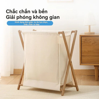 Giỏ đựng quần áo khung gỗ sọt đựng đồ giặt Có Thể Gập Lại Giỏ Đựng Đồ Giặt Dày Áo Cản Trở