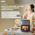 [Tặng khay lọc dầu] Nồi chiên không dầu BEAR 6L AF-5H19I45 Tiếng Việt Lò Nướng Nồi Chiên Hơi Nước Hấp — ảnh 2
