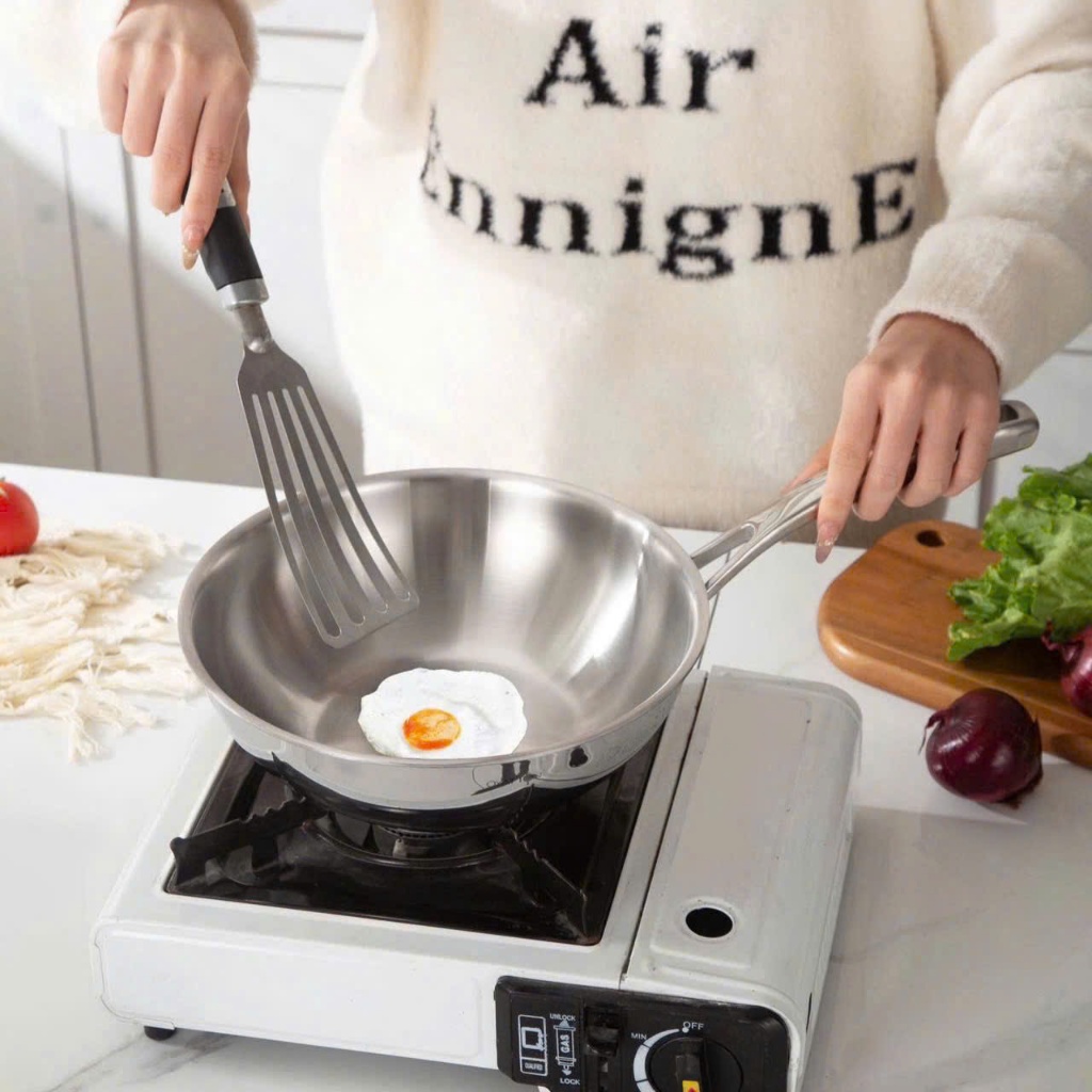 Chảo Sâu Lòng Oyatton Kèm Nắp Kính 24cm Quánh 24cm Inox 18/10 OYT178