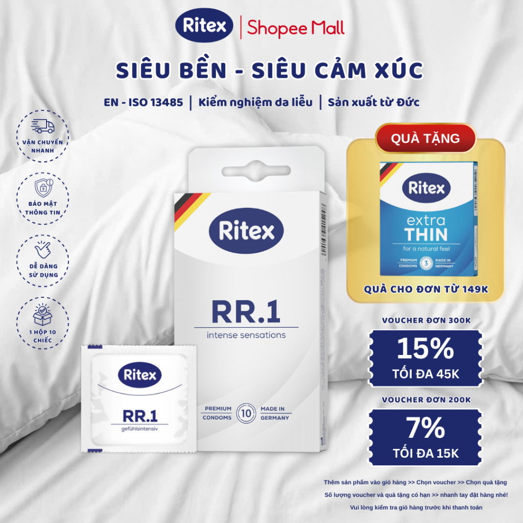 Bao Cao Su Siêu Bền Cho Cuộc Yêu Thăng Hoa RITEX RR.1 Nhiều Gel Bôi ...