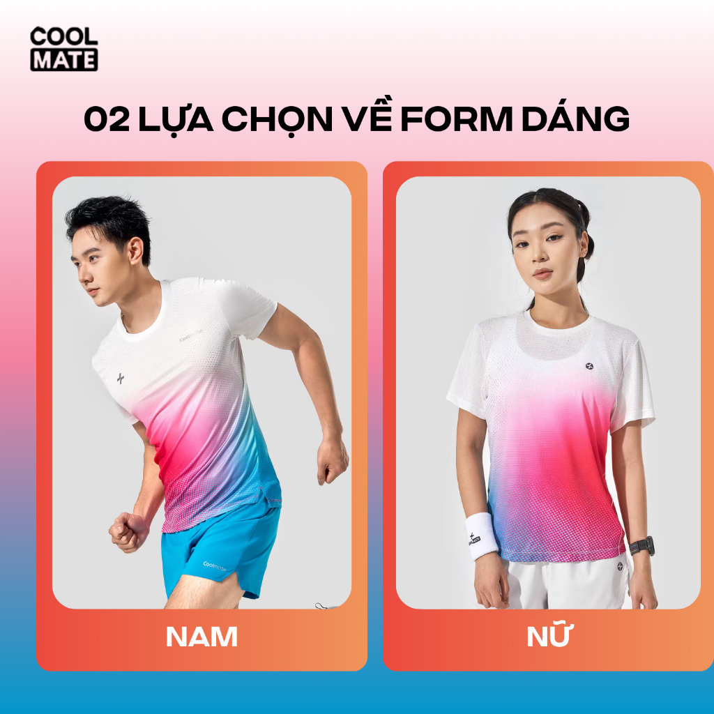 [TẶNG QUÀ ĐƠN 329K]Combo 2 Áo thun thể thao chạy bộ AirRush Gradient thấm hút tốt thoáng khí Coolmate