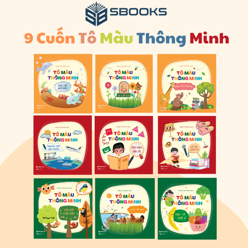 Sách - Bộ 9 Cuốn Sách Tô Màu Thông Minh - SBOOKS