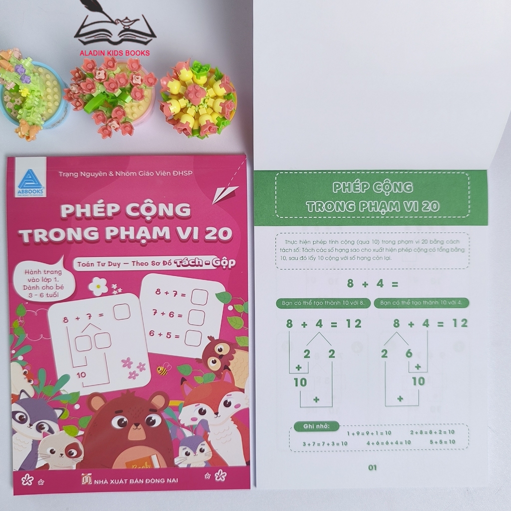 Sách- Toán Tư Duy Bộ 2 Quyển Phép Cộng Trừ Trong Phạm Vi 20 Theo Sơ Đồ Tách Gộp- Dành Cho 3-6 Tuổi