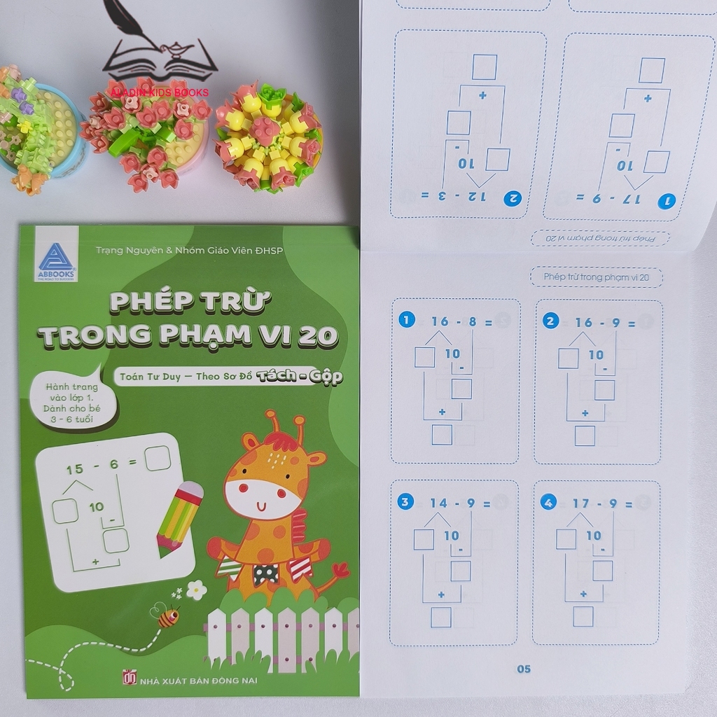 Sách- Toán Tư Duy Bộ 2 Quyển Phép Cộng Trừ Trong Phạm Vi 20 Theo Sơ Đồ Tách Gộp- Dành Cho 3-6 Tuổi