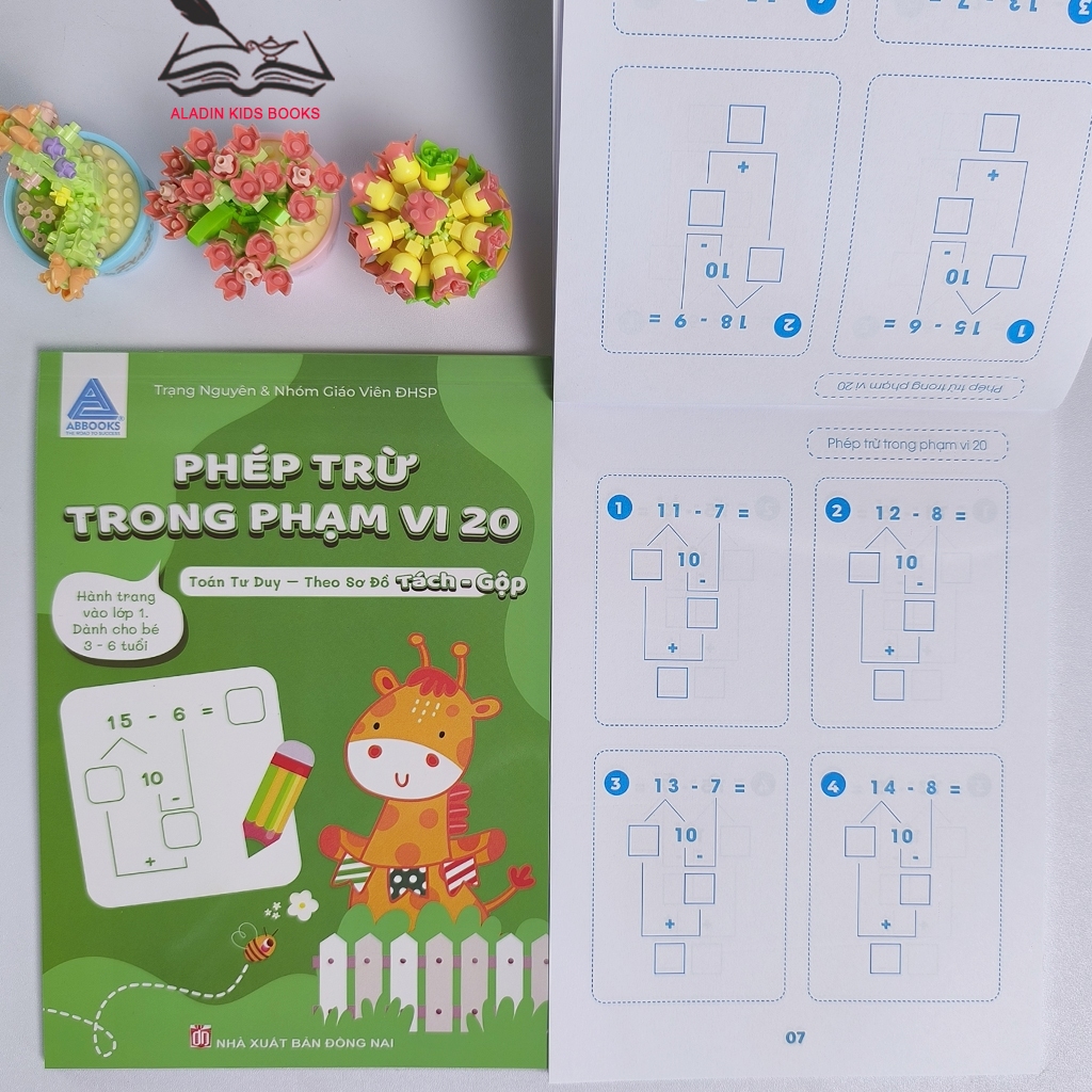 Sách- Toán Tư Duy Bộ 2 Quyển Phép Cộng Trừ Trong Phạm Vi 20 Theo Sơ Đồ Tách Gộp- Dành Cho 3-6 Tuổi