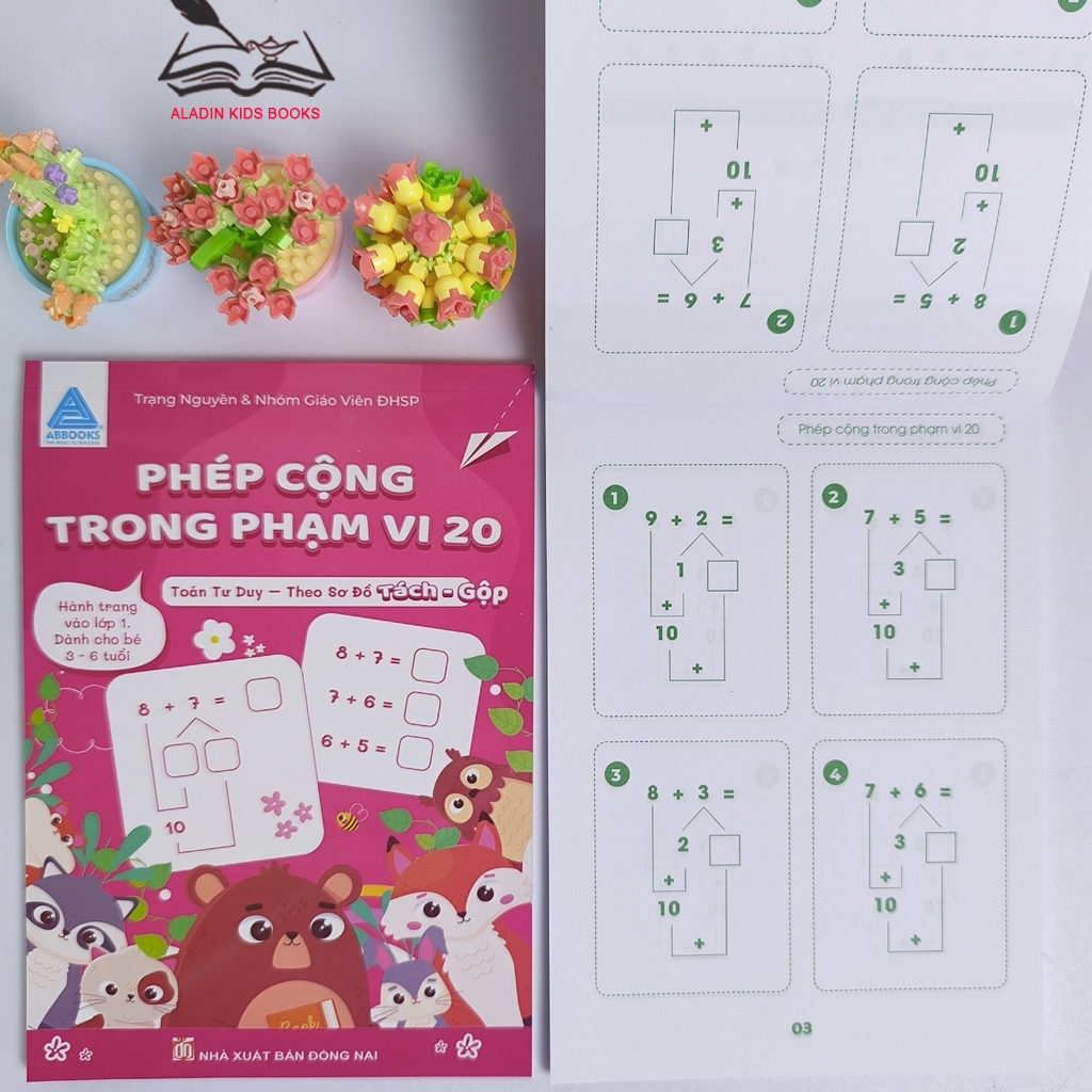 Sách- Toán Tư Duy Bộ 2 Quyển Phép Cộng Trừ Trong Phạm Vi 20 Theo Sơ Đồ Tách Gộp- Dành Cho 3-6 Tuổi