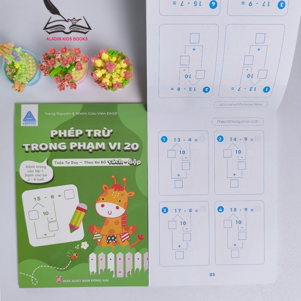 Sách- Toán Tư Duy Bộ 2 Quyển Phép Cộng Trừ Trong Phạm Vi 20 Theo Sơ Đồ Tách Gộp- Dành Cho 3-6 Tuổi