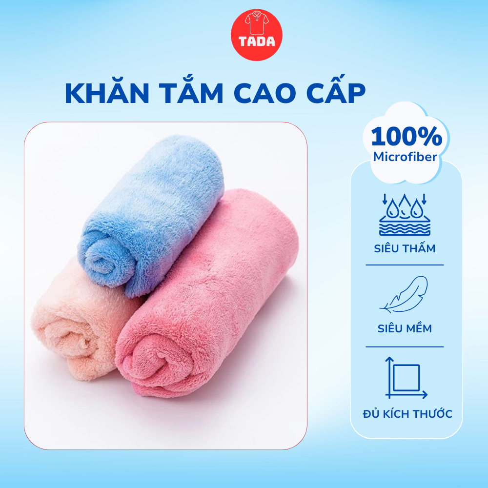 Khăn Microfiber cao cấp đủ size từ 25x25 đến 70x140cm - Hàng chuẩn siêu thị cực kỳ thấm hút nước, mềm mại và dày dặn