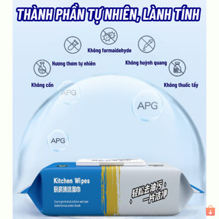 Combo 5 túi khăn ướt lau bếp 80 tờ siêu sạch chứa vitamin E an toàn da #A150