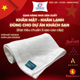 [HANVICO] Khăn Tay khách sạn 34x34cm, khăn lạnh 25x25cm - Tiêu Chuẩn Khăn dành cho khách sạn