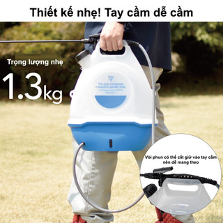 QRACHIC - Bình Xịt Điện 7L Phun Sương Sạc Pin – 80 Phút Sử Dụng, Nhẹ 1.3Kg ,Chịu Nhiệt 70°C, Ít Ồn, nhựa dày