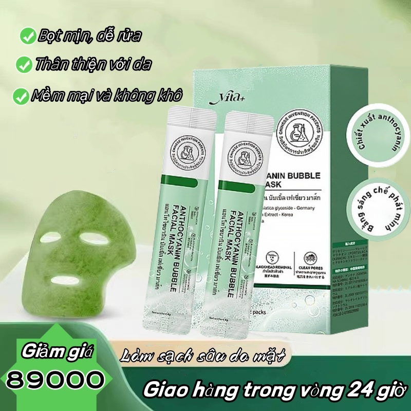 [Đảm bảo chính hãng] Mặt nạ bọt anthocyanin giúp loại bỏ mụn đầu đen, mụn ẩn, mụn trứng cá, làm sạch sâu, thu nhỏ lỗ châ