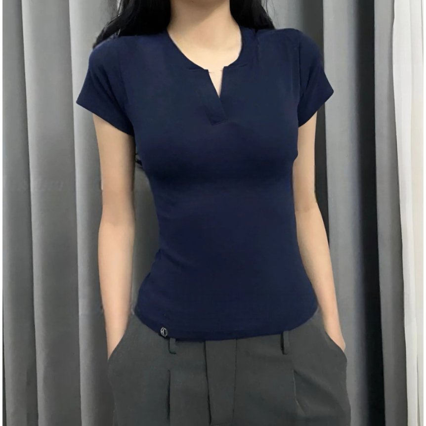 [Peinn] Áo thun FA1-0018-72 cổ trụ tàu ôm body cotton E44 | BigBuy360 - bigbuy360.vn