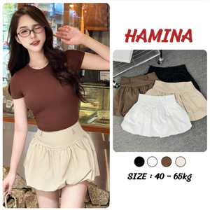 Chân Váy Nữ Bí Cạp Cao Hamina Chất Liệu Gió Nhăn Xếp Ly Nữ 2 Lớp Xoè Bồng , Váy Quả Bí Dáng Mini BigSize 385