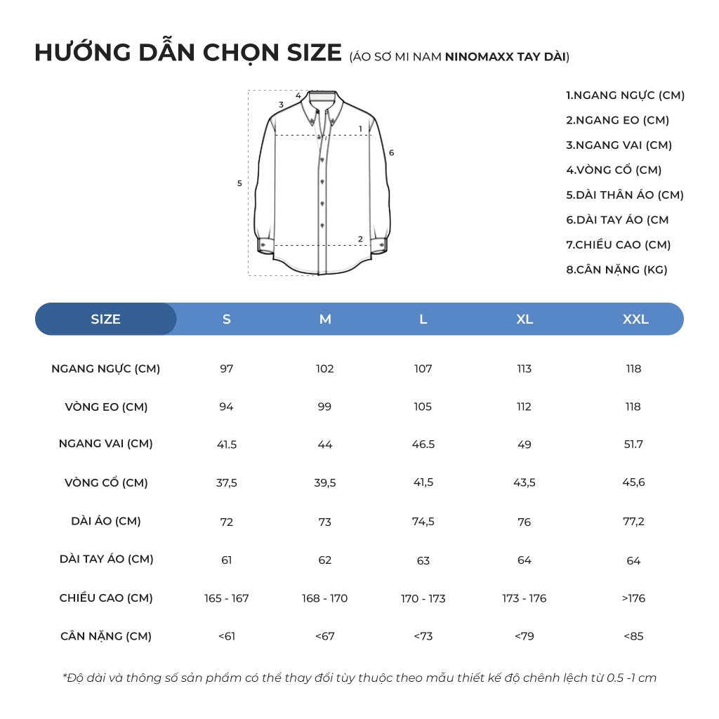 Áo Sơ Mi Bạc Hà In Họa Tiết Nam Tay Dài NINOMAXX 2302007