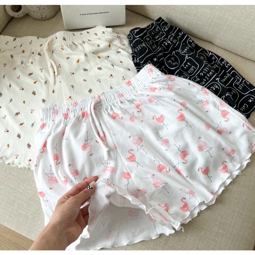 [Peinn] Combo 3 Quần Đùi Nữ Cotton NH123 Thun Xòe, Nhiều Hoạ Tiết Cạp Chun