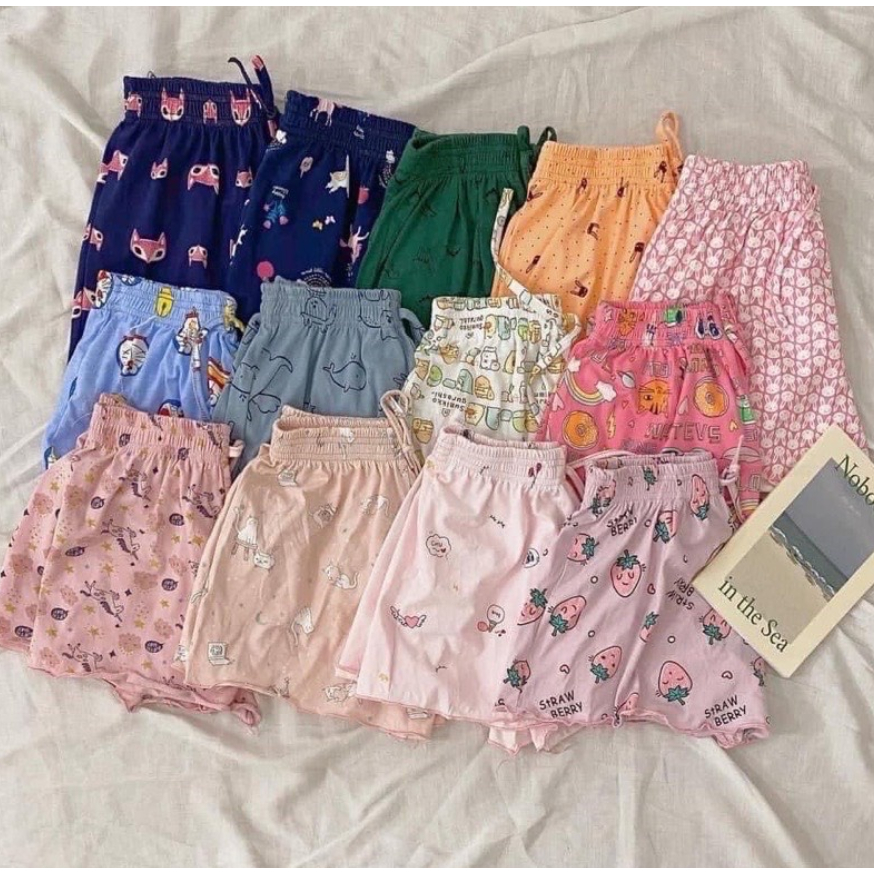 [Peinn] Combo 3 Quần Đùi Nữ Cotton NH123 Thun Xòe, Nhiều Hoạ Tiết Cạp Chun