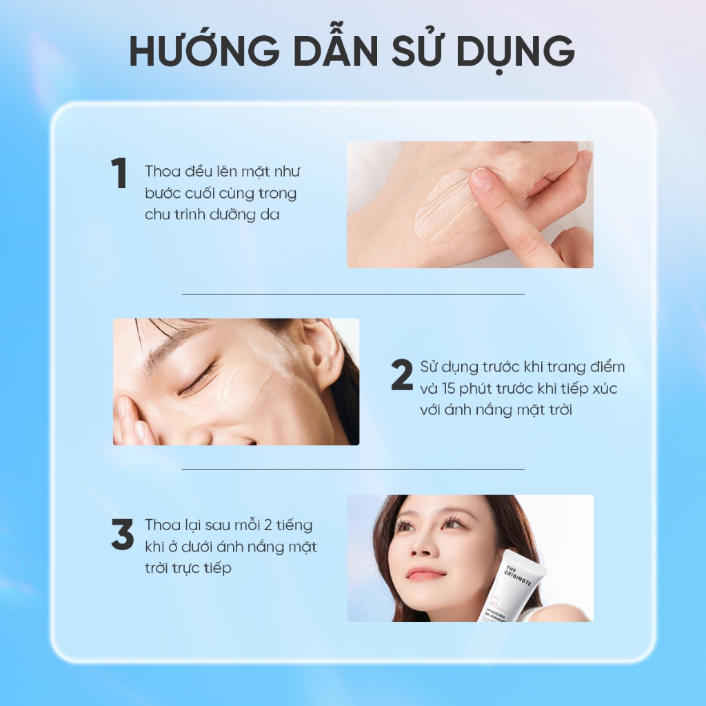 Kem Chống Nắng Hyalucera The Originote 3 in 1 Chống Nắng mặt Dưỡng Ẩm Kem Lót Sunscreen Gel SPF40 PA+++