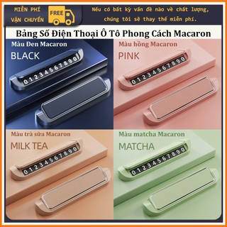 Bảng số điện thoại ô tô phong cách macaron cao cấp,hiển thị/ẩn số,chất liệu hợp kim nhôm,dán taplo