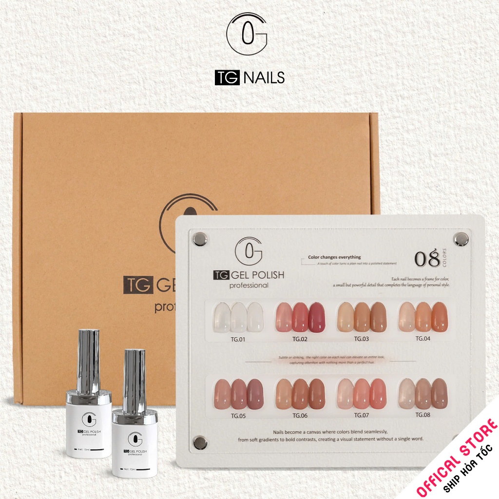 Set sơn gel 8 màu thạch đục TG - Tông nude trà sữa dịu dàng