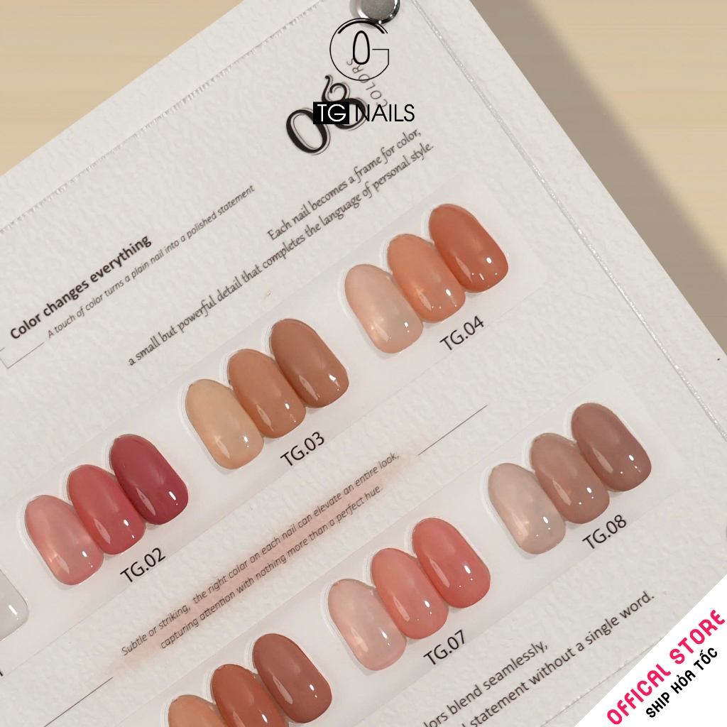 Set sơn gel 8 màu thạch đục TG - Tông nude trà sữa dịu dàng