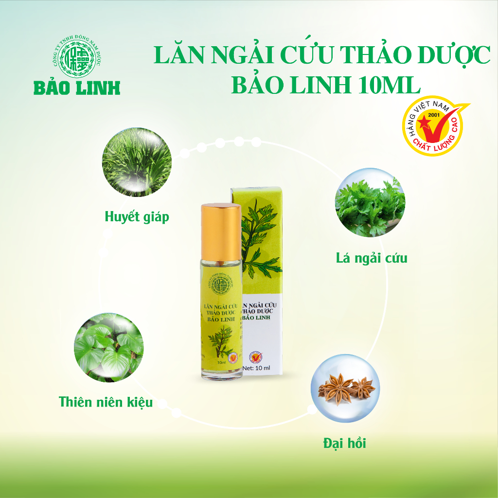 Dầu Lăn Ngải Cứu Thảo Dược Bảo Linh 10ml - Xoa bóp, massage cho bạn cảm giác dịu nhẹ, thoải mái.