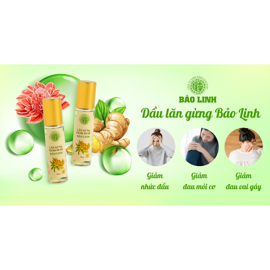 Dầu Lăn Sâm Thảo Dược Bảo Linh 10ml - Xoa bóp, massage ngoài da giúp bạn cảm thấy thoải mái, dễ chịu