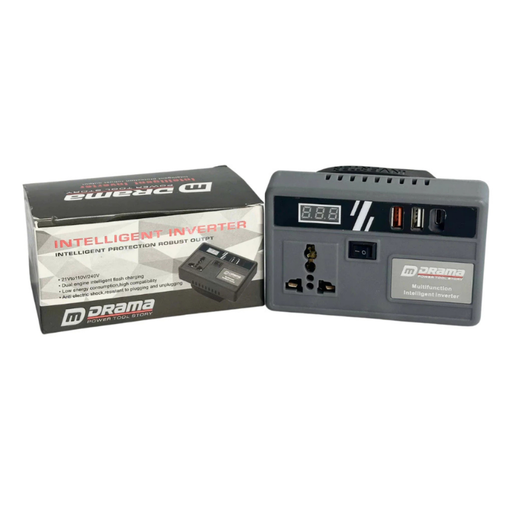 Đế Chuyển Đổi Nguồn Pin Sang Điện DRAMA - Chuyển Từ Pin 21v Lên 110 - 220v, Chân Phổ Thông 4cm