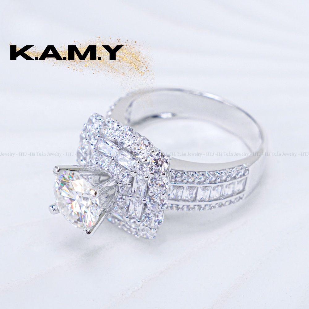 Nhẫn nữ đính đá bản to xi bạch kim cực sáng bền màu sang trọng – Nhẫn cầu hôn đẹp lấp lánh