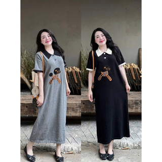 VÁY BẦU CỘC TAY ZIP NGỰA CỔ POLO - 2 Màu Xinh
