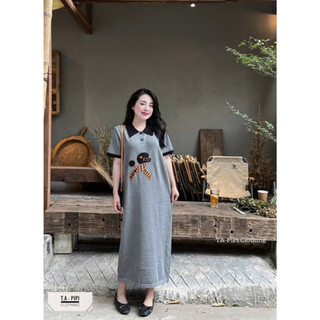 VÁY BẦU CỘC TAY ZIP NGỰA CỔ POLO - 2 Màu Xinh