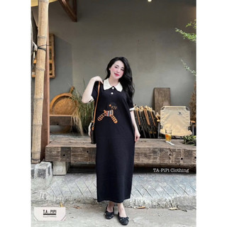 VÁY BẦU CỘC TAY ZIP NGỰA CỔ POLO - 2 Màu Xinh