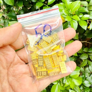 Combo 50 Thỏi Vàng Kim Loại Vuông Size Nhí Dài Phong Thủy Cầu Tài Lộc Và May Mắn
