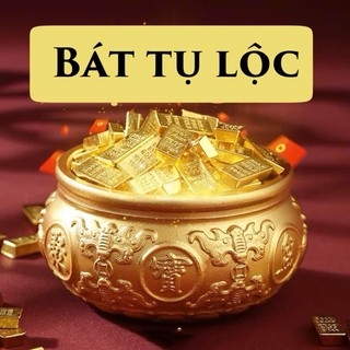 Hũ Vàng Tụ Bảo Bồn + Thỏi Vàng Chữ Nhật 1.4cm - Vật Phẩm Đồng Phong Thủy