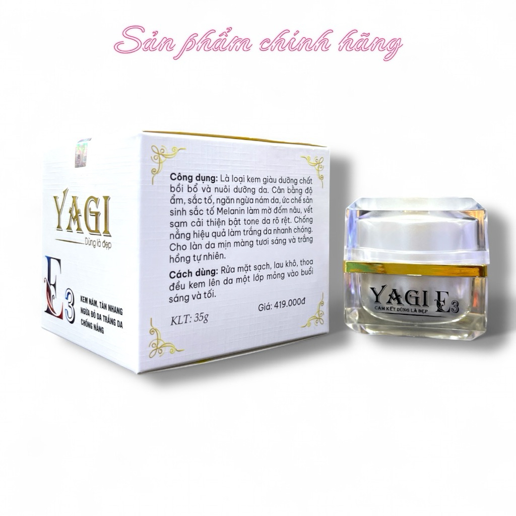 Kem Yagi E3 Nám Tàn Nhang Ngừa Đỏ Da Trắng Da Chống Nắng Cao Cấp 35gram Chính Hãng