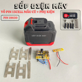 Vỏ pin Makita 18V 21V 5S - 2P 3P sạc adapter 5 - 10 - 15 - 20 cell có chống sốc vỡ, có báo pin, có tem