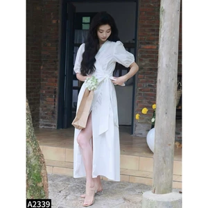 Váy thô trơn Trắng-Tím- Xanh A2339