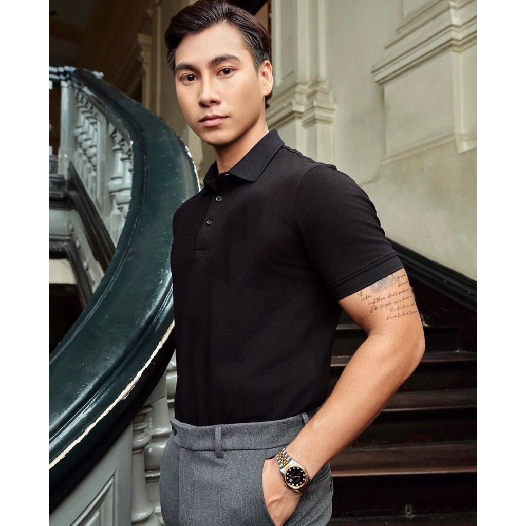 Áo Polo Cổ Bẻ KEESHY Trơn Nam Quốc Dân Chất Poly 2 Lớp Co Giãn , Thoáng Mát
