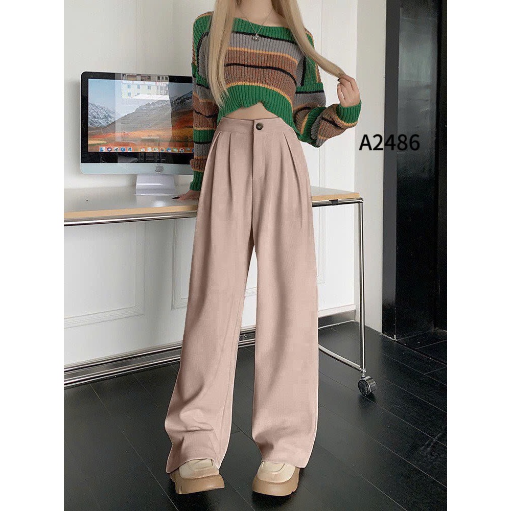 Quần Culottes nhung tăm dáng rộng 4 màu A2486