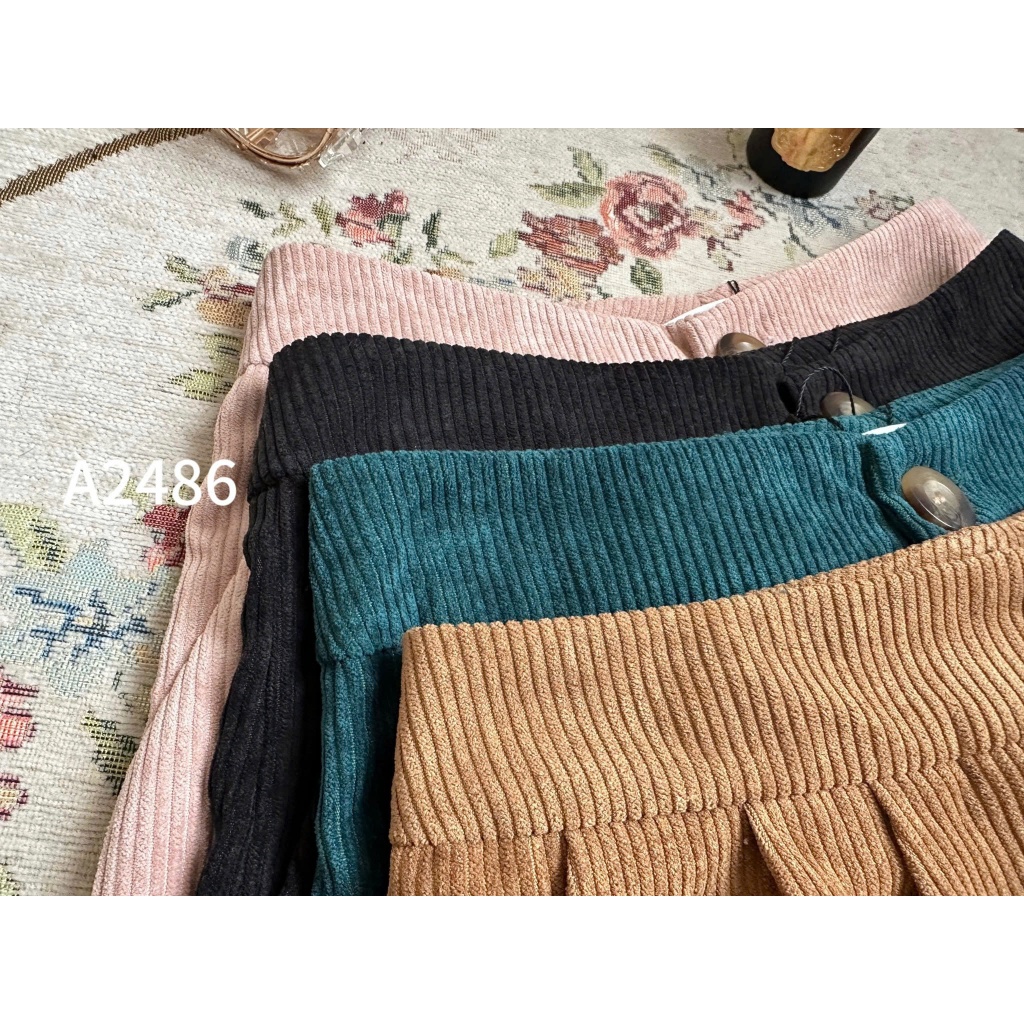 Quần Culottes nhung tăm dáng rộng 4 màu A2486
