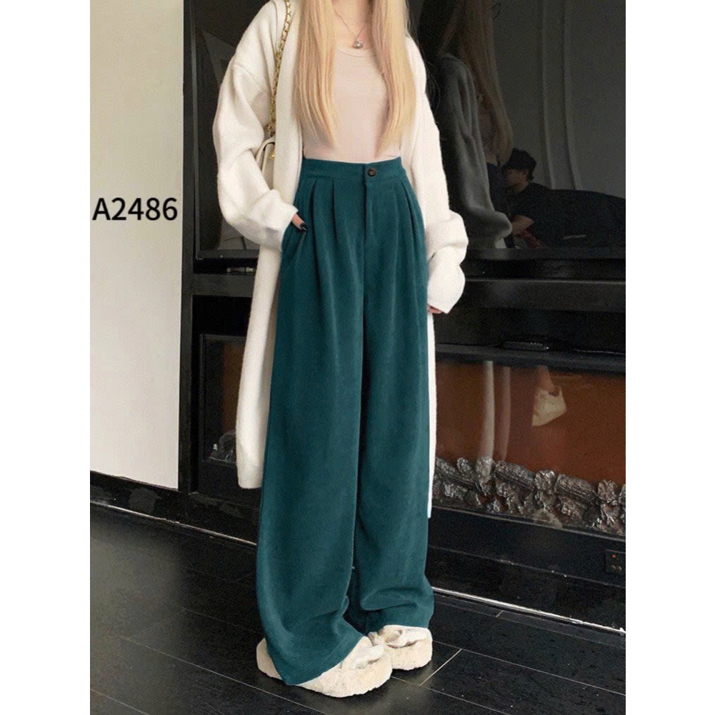 Quần Culottes nhung tăm dáng rộng 4 màu A2486
