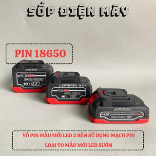 Vỏ pin Makita mẫu mới 18v đến 21v 5/10/15 cell 18650 chống sốc abs  led báo pin bên hông