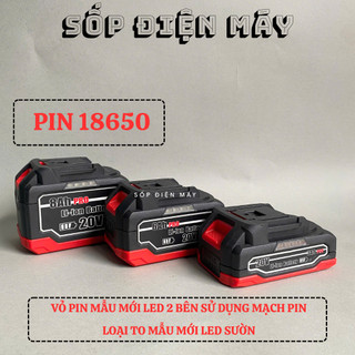 Vỏ pin Makita mẫu mới 18v đến 21v 5/10/15 cell 18650 chống sốc abs  led báo pin bên hông