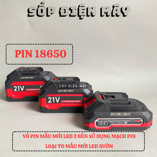 Vỏ Pin Makita Mẫu Mới 18v Cell 18650 - Chống Sốc - Led Báo Pin Bên Hông