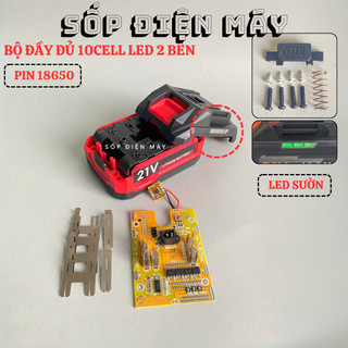 Vỏ Pin Makita Mẫu Mới 18v Cell 18650 - Chống Sốc - Led Báo Pin Bên Hông