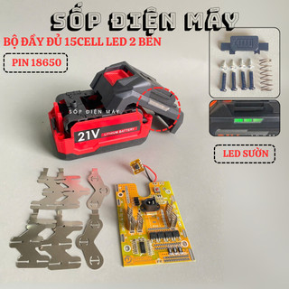 Vỏ Pin Makita Mẫu Mới 18v Cell 18650 - Chống Sốc - Led Báo Pin Bên Hông
