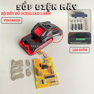 Vỏ Pin Makita Mẫu Mới 18v Cell 18650 - Chống Sốc - Led Báo Pin Bên Hông