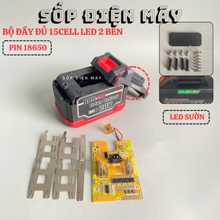 Vỏ pin Makita mẫu mới 18v đến 21v 5/10/15 cell 18650 chống sốc abs  led báo pin bên hông