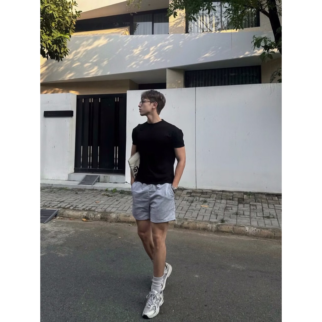 Quần Short Thun Trơn Nam Nữ KEESHY Cotton Dày Dặn Co Giãn Form Trên Gối Unisex
